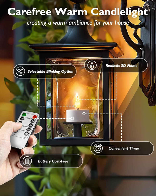 Homemory Rechargeable Tea Lights — Thoughtful Housewarming Gift for Her, 6-Pack with Timer