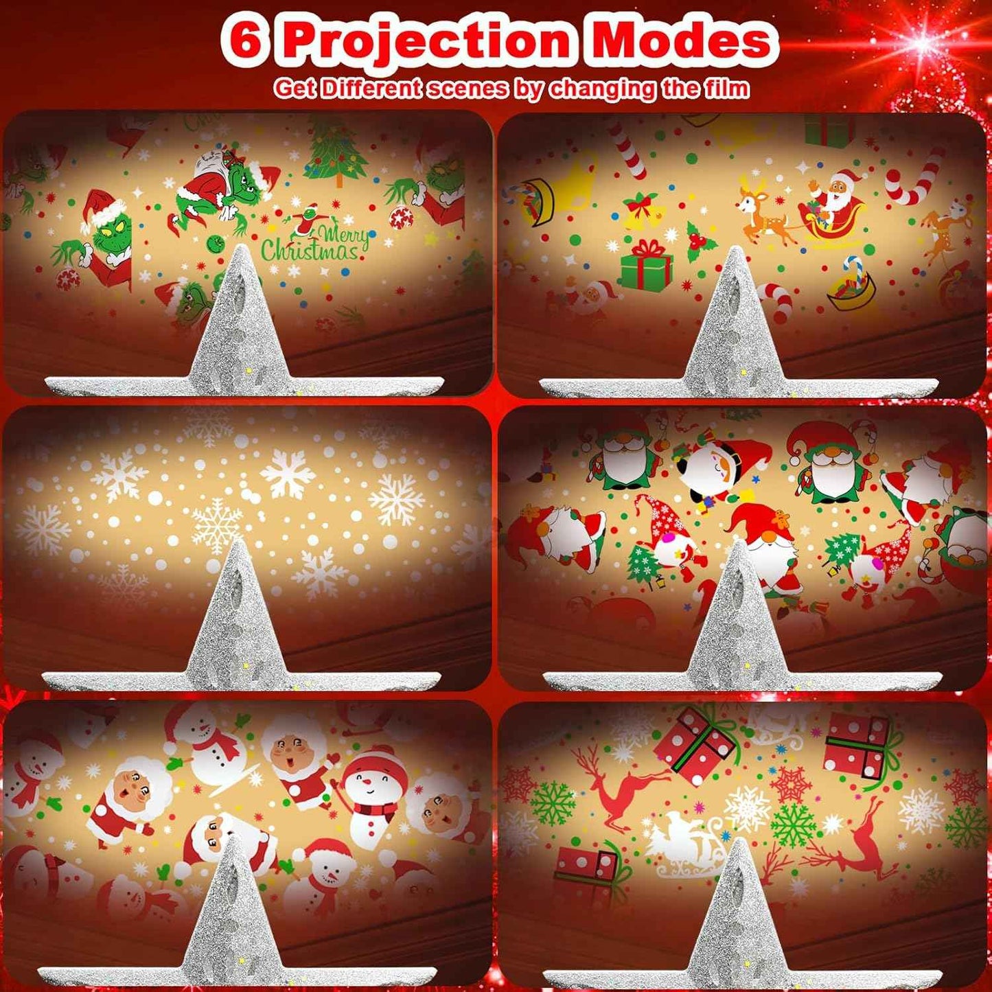 Lumichroma Christmas Tree Topper Projector – Living Room Centerpiece with Ceiling Light Show