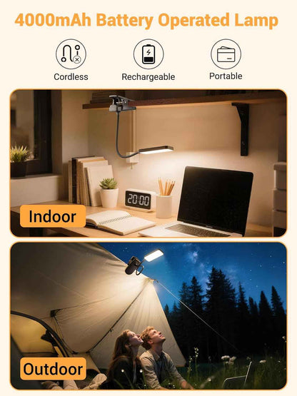 LuminGlow Pro Clip Lamp – Child Safe Bedside Lamp for Shared Bedroom and Bunk Bed, No Heat No Flicker LED