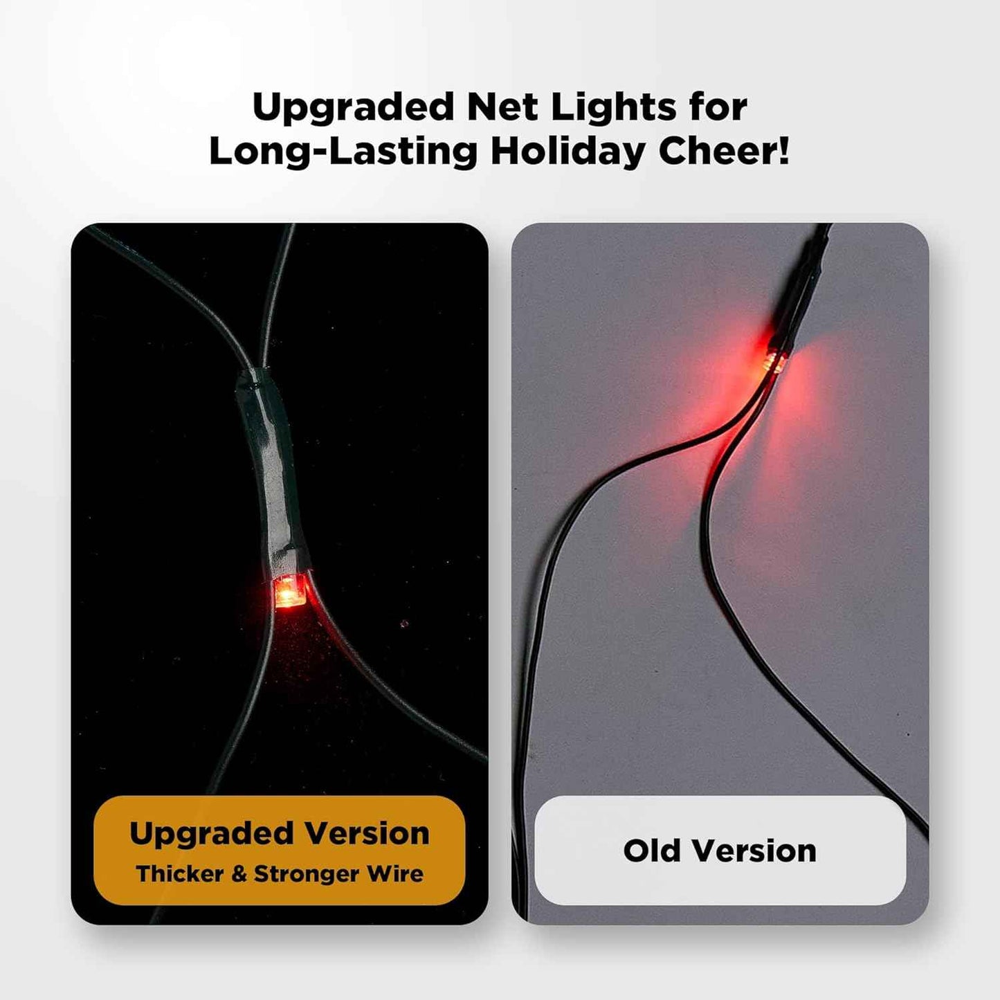 BlcTec Christmas Net Lights – UL Certified 176 LED Mesh with IPX7 Waterproof and Timer for Safe Outdoor Holiday Lighting