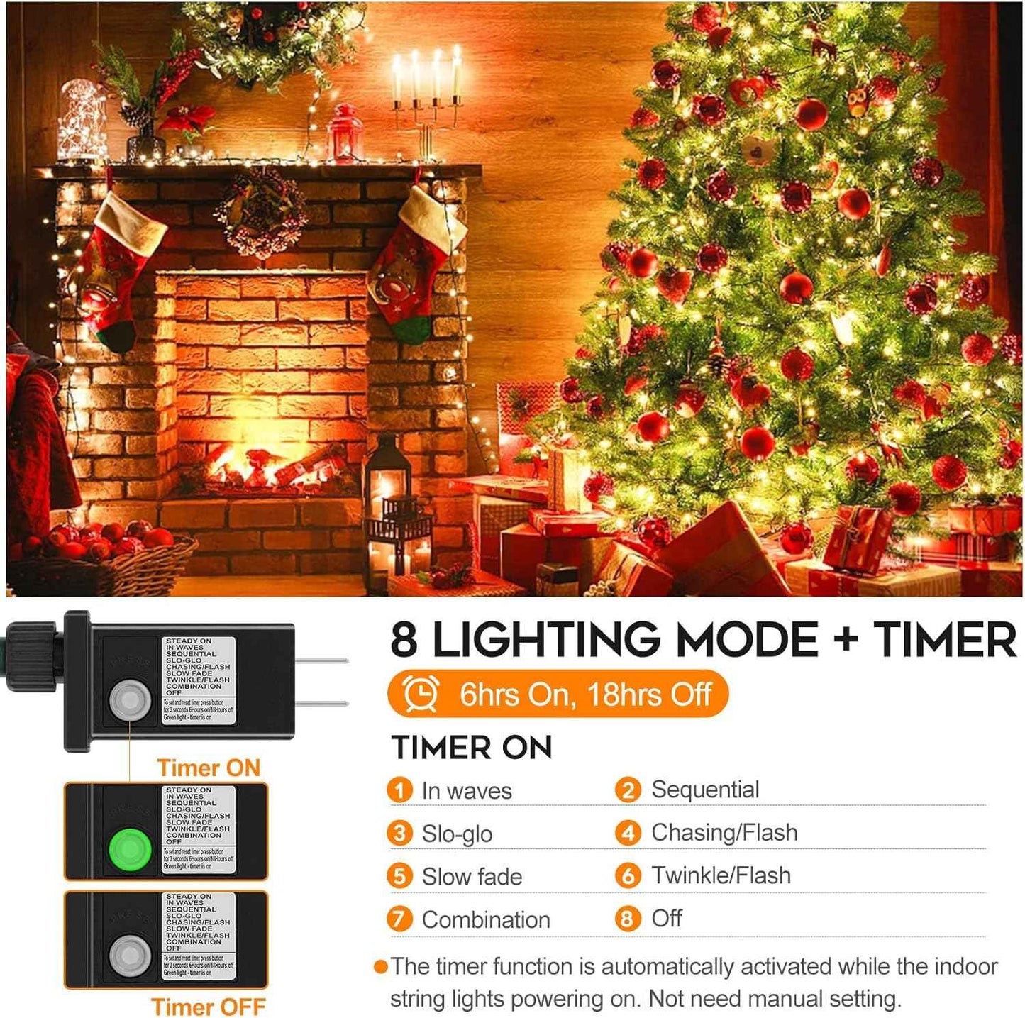 LED Fairy String Lights for Living Room Aesthetic, 8 Modes Warm White Twinkle for Cozy Home Ambiance
