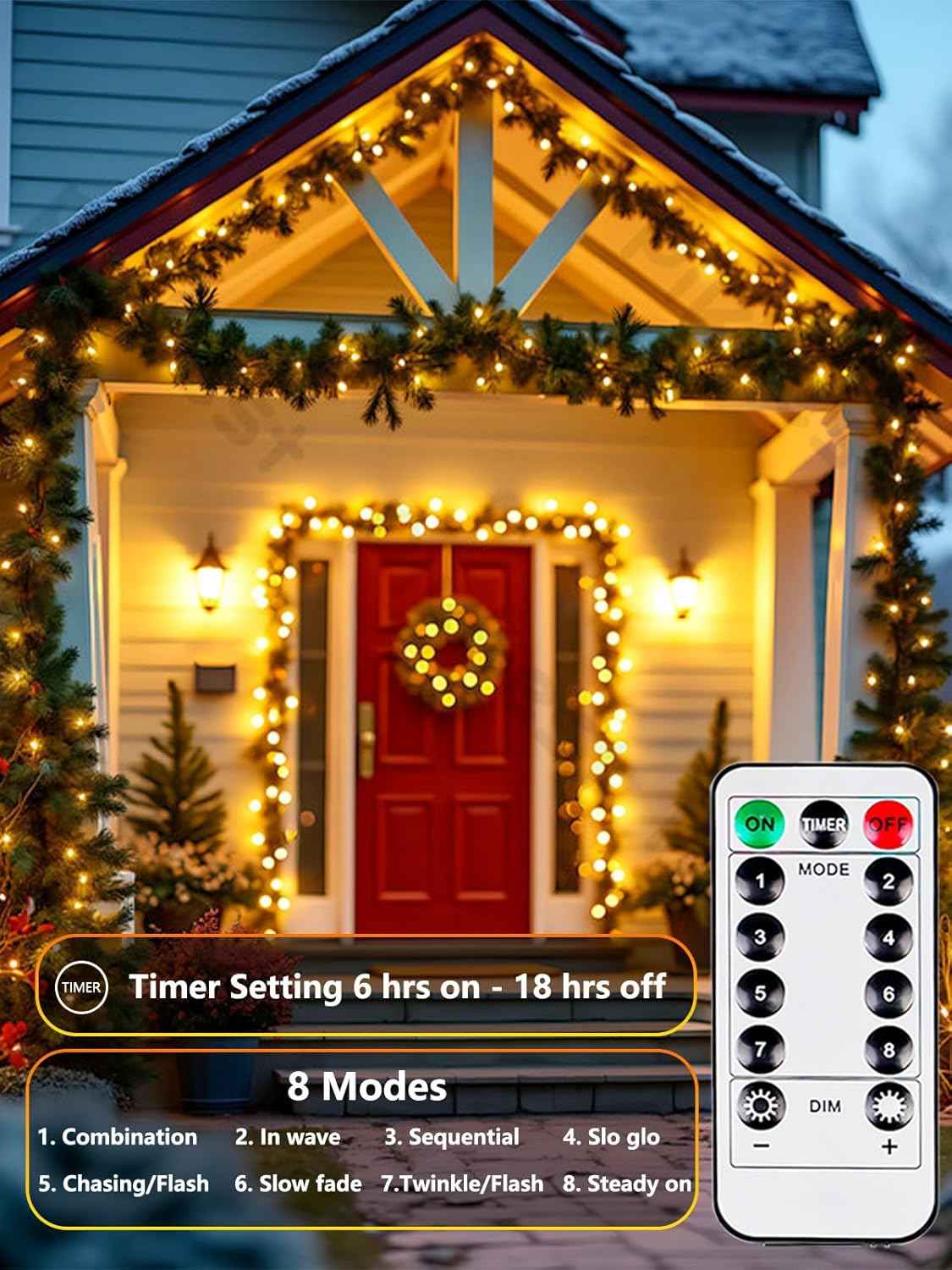 Luminara Glow 4-Pack Waterproof Battery Fairy Lights, IP44 Patio String Lights for Backyard Dining, Fence & Garden Year-Round Glow