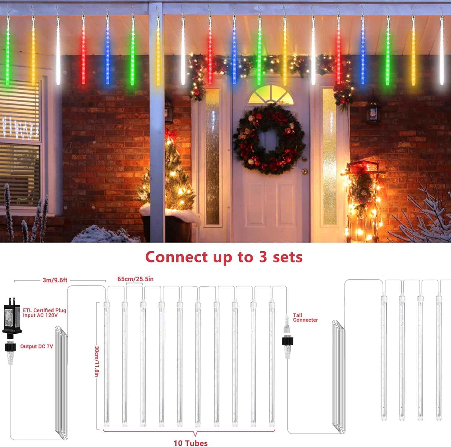 Joomer Meteor Shower Lights – Thoughtful Housewarming Gift for New Homeowners, 240 LED Cascading Set with Timer