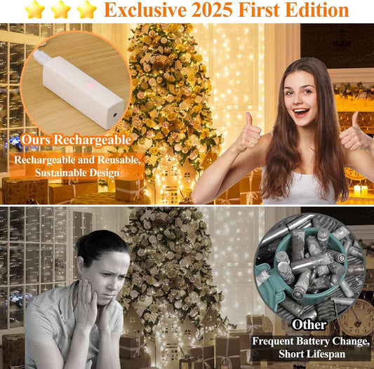 Lakumu LED Fairy Lights Warm White – Cozy Bedroom Ambient String Lights with Timer for Living Room Shelf Styling