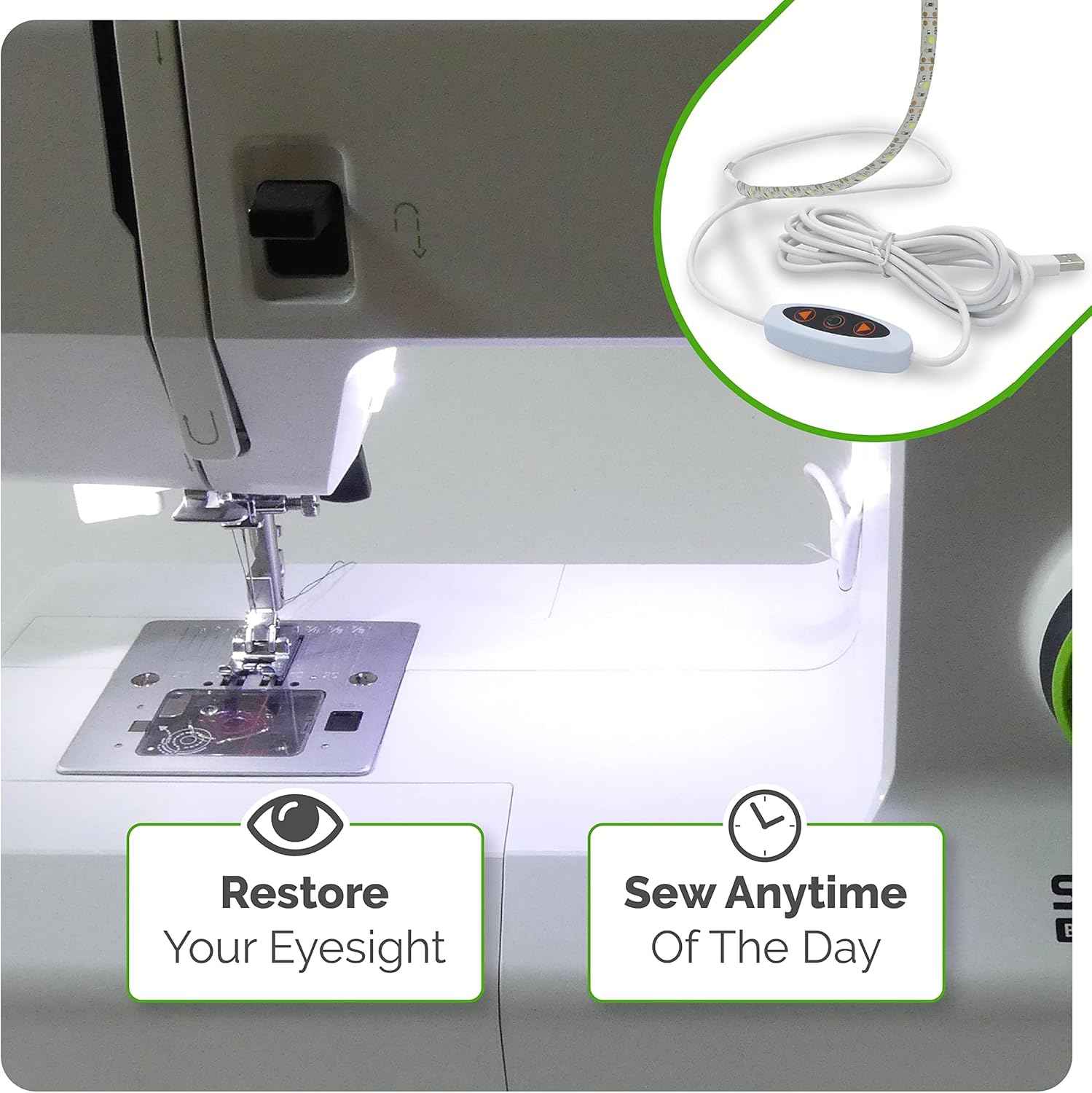 Madam Sew LED Sewing Machine Light Strip – Bright Task Lighting for Home Sewing Studio and Focused Crafting Sessions