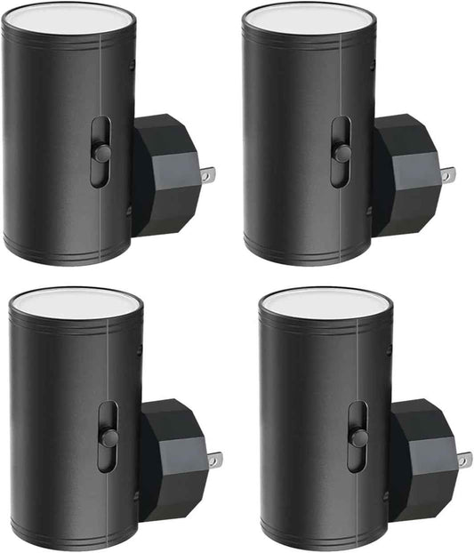 GEPLAD Round LED Night Light – Matte Minimalist Plug-In Fixture for Clutter-Free Walls
