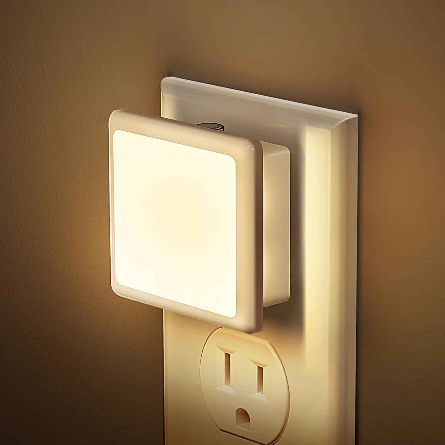 JandCase Night Light Plug into Wall 2 Pack – Low-Profile 0.3W LED for Clean, Clutter-Free Hallways and Bedrooms