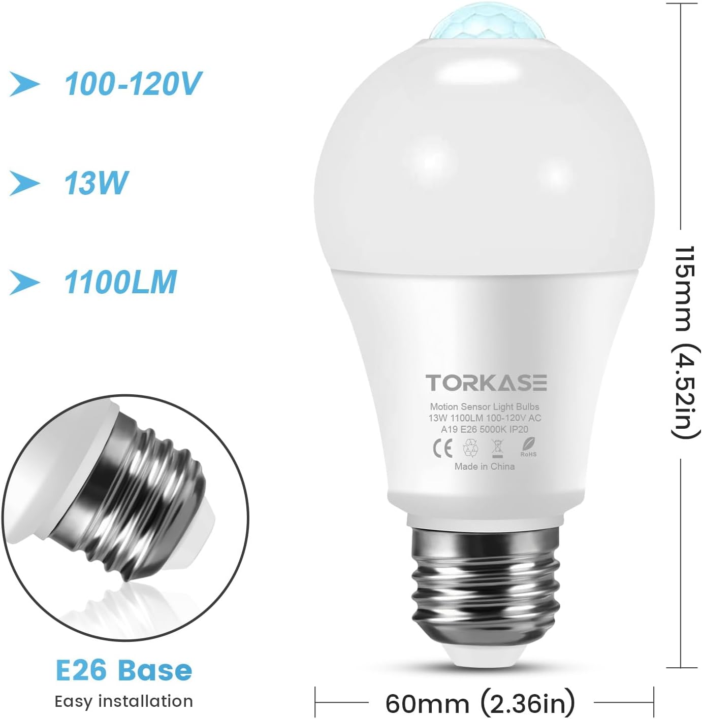 built-in dusk-to-dawn light sensor that only triggers below 15 lux