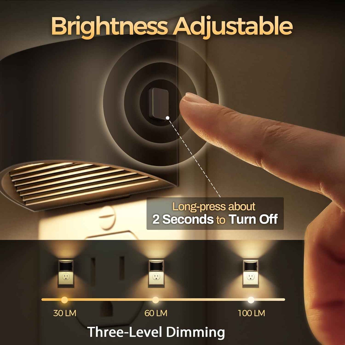 DORESshop Dusk to Dawn Night Light – Compact Side Outlet Design for Small Spaces, Effortless Ambient Light