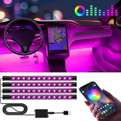 Winzwon LED Car Interior Lights – Safe Family Road Trip Cabin Mood Light, Cool to the Touch USB Powered Strip