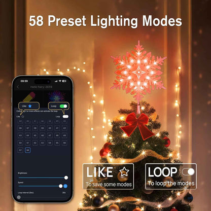 Lumichain USB Snowflake Tree Topper – Flameless, Touch-Safe Holiday Lighting for Worry-Free Homes