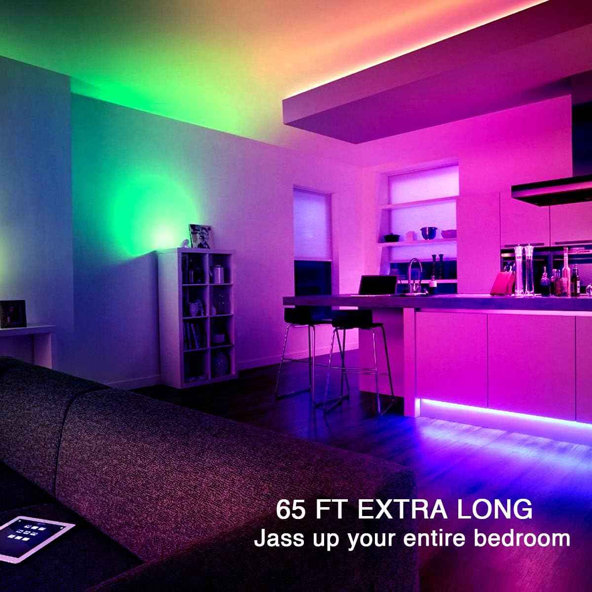 PHOPOLLO Bluetooth LED Strip Lights – Living Room Ambient Accent Lighting with App and Music Sync