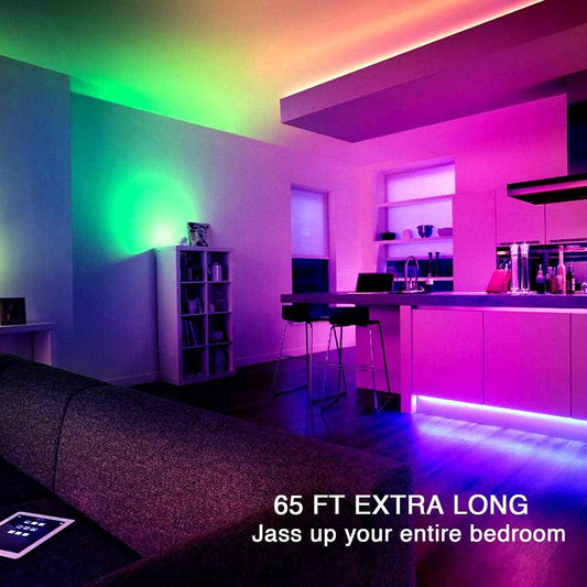 PHOPOLLO Bluetooth LED Strip Lights – Living Room Ambient Accent Lighting with App and Music Sync