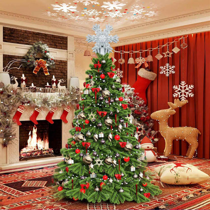 Aurora Glow Rotating LED Tree Top – Living Room & Foyer Christmas Decoration with Sparkle Finish