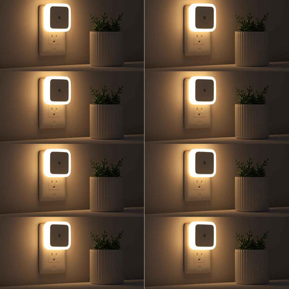 Sujeet Night Light 8-Pack – Gentle Nursery and Kids Bedroom Lighting with Dusk to Dawn Sensor, Cool to Touch LED