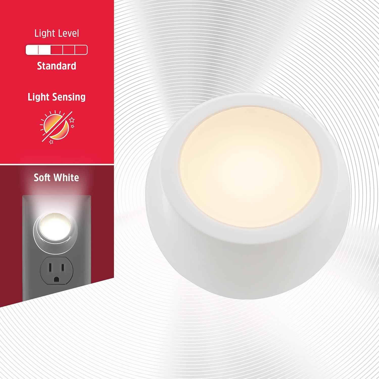 Energizer Nightlight for Living Room – Soft White Accent Lighting with 360° Rotating Head and Floral Pattern