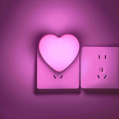 INZU Heart-Shaped LED Night Light Gift – Cute Pink Plug-in for Baby Shower, New Mom, and Toddler Birthday Present
