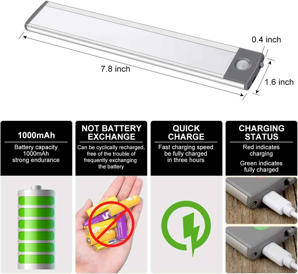 Brilliant Evolution Motion Light Bar – Tool-Free Magnetic Mount for Clutter-Free Under Cabinet Lighting, Slim Aluminum Profile