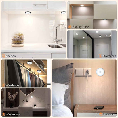 Briidea Glow Puck Light – Minimalist Bedroom Decor Accent with Adjustable Ambient Glow