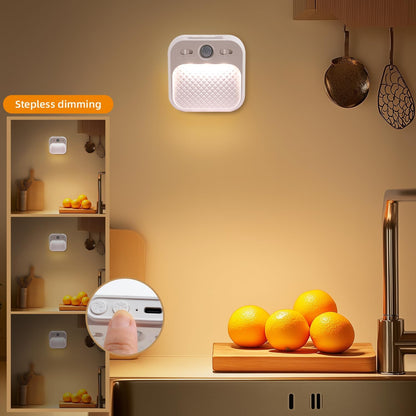 built-in magnetic body paired with adhesive mounting patches for tool-free installation