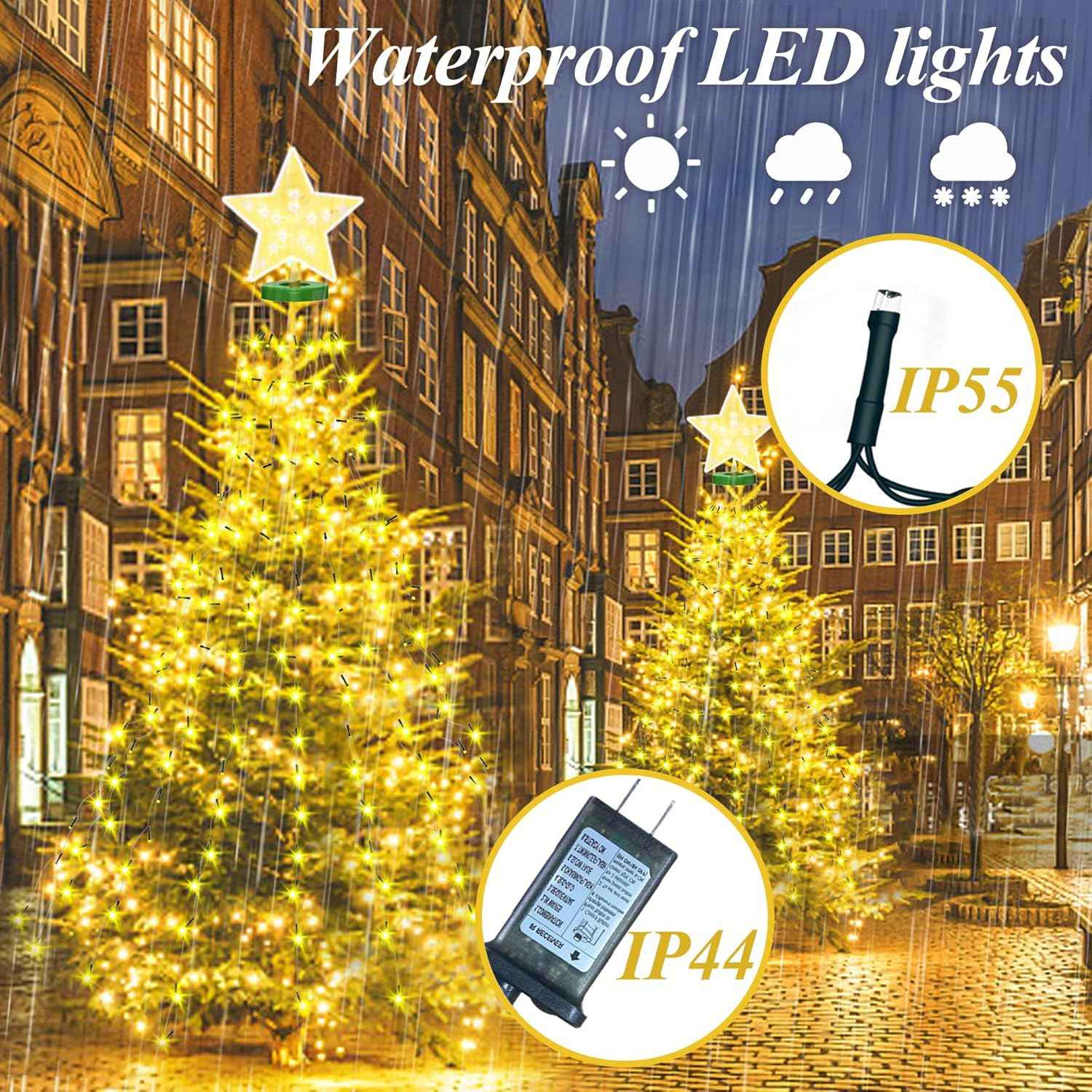 aneeway Flameless Star Tree Lights – Safe Holiday Lighting for Homes with Kids and Pets, No Fire Risk