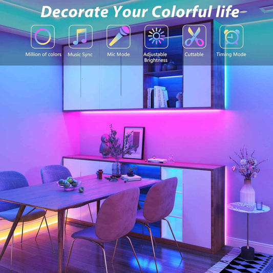 LuminaGlow LED Strip Lights – 200ft RGB Bedroom Decor with App & Remote for Cozy Aesthetic Vibes