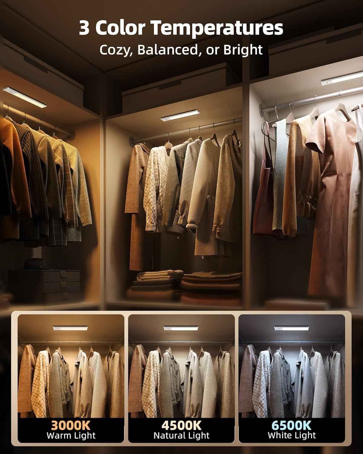 EZVALO Wireless Puck Light – Brushed Aluminum Profile, Adhesive Mount for Clutter-Free Interiors