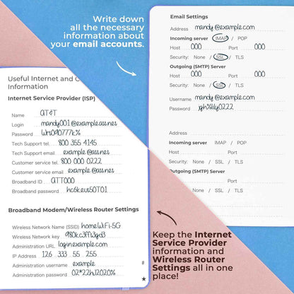 Clever Fox Password Book – Desk-Side Internet Login Logbook for Frequent Web Users