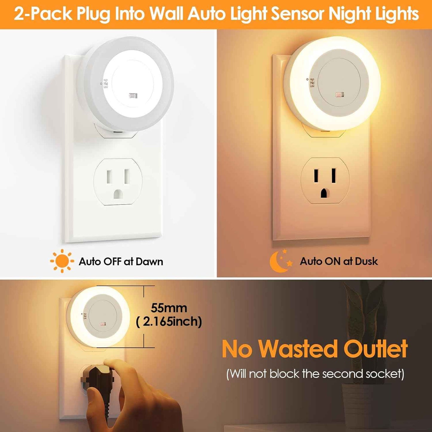 FOLKSMATE Nightlight Plug in – Child Safe Kids Room and Playroom Lighting, Cool Touch No Heat