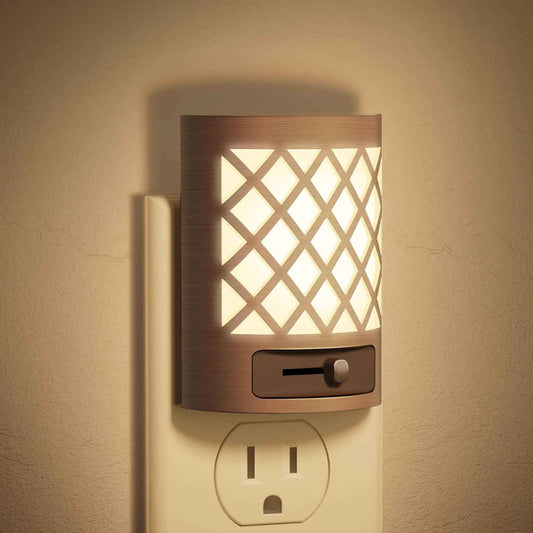 DORESshop Plug in Night Light – Safer Than Candles for Bedroom Hallway, Adjustable Brightness Soft White LED
