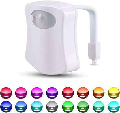 GlowNGo Motion Sensor Toilet Light – Funny Birthday Gift for Men and Dad, Novelty 16 Color Bathroom Night Light