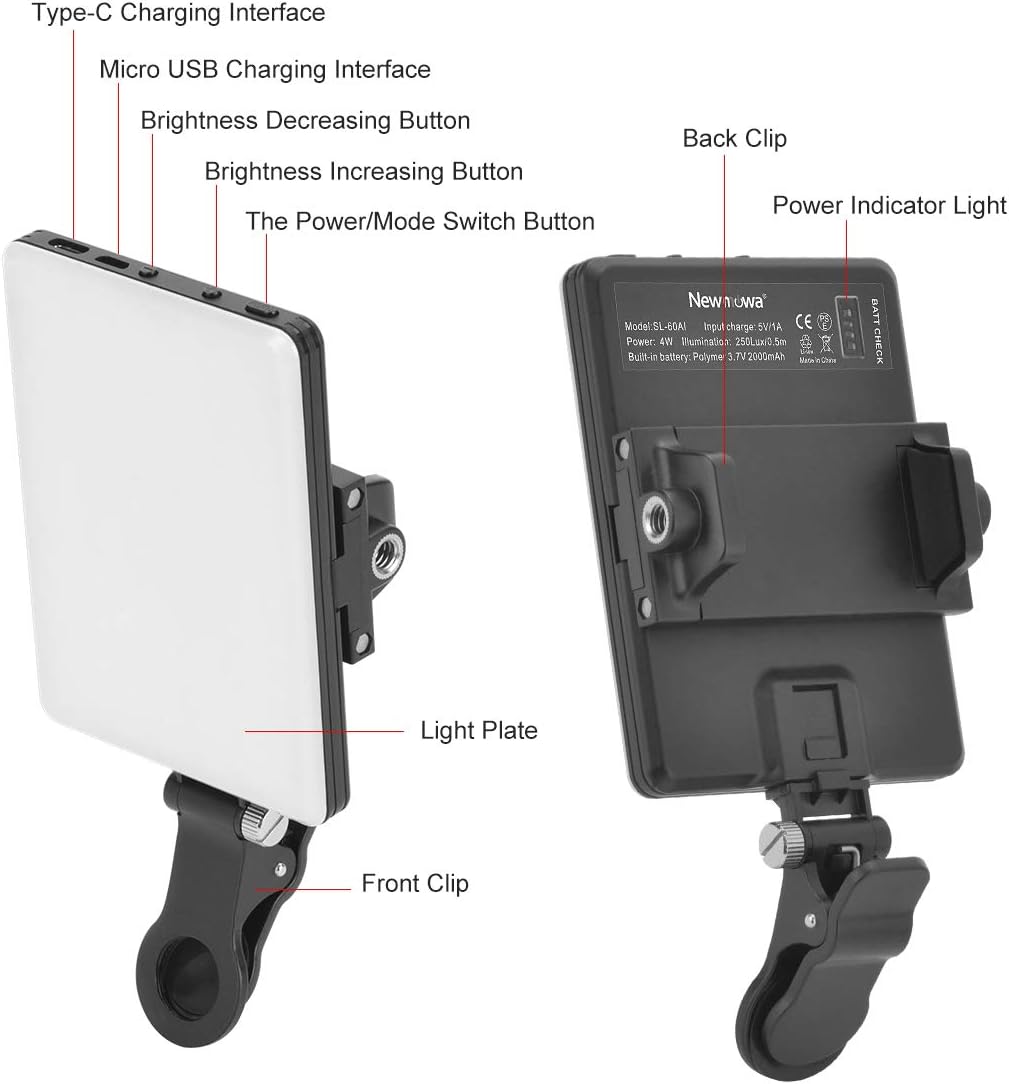 built-in rechargeable battery with micro usb and type-c charging input