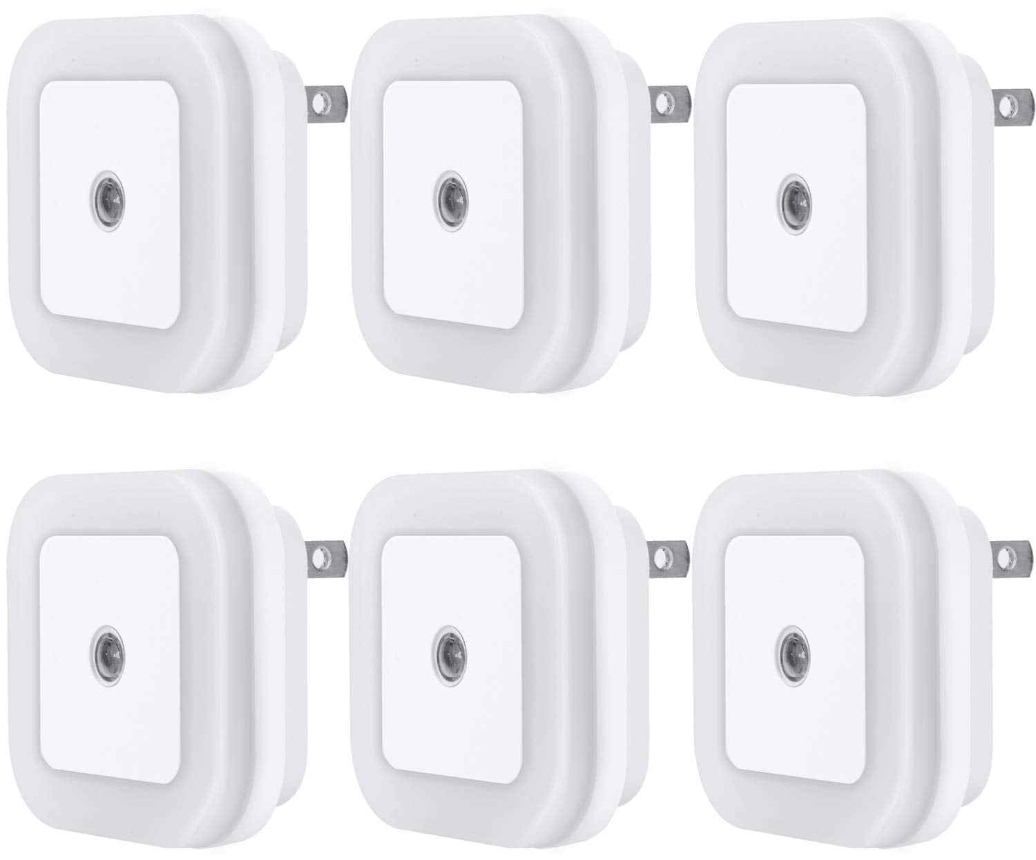 Uigos LED Night Light – Compact Plug-in Dusk to Dawn Light for Clean Modern Interiors, 6-Pack Set