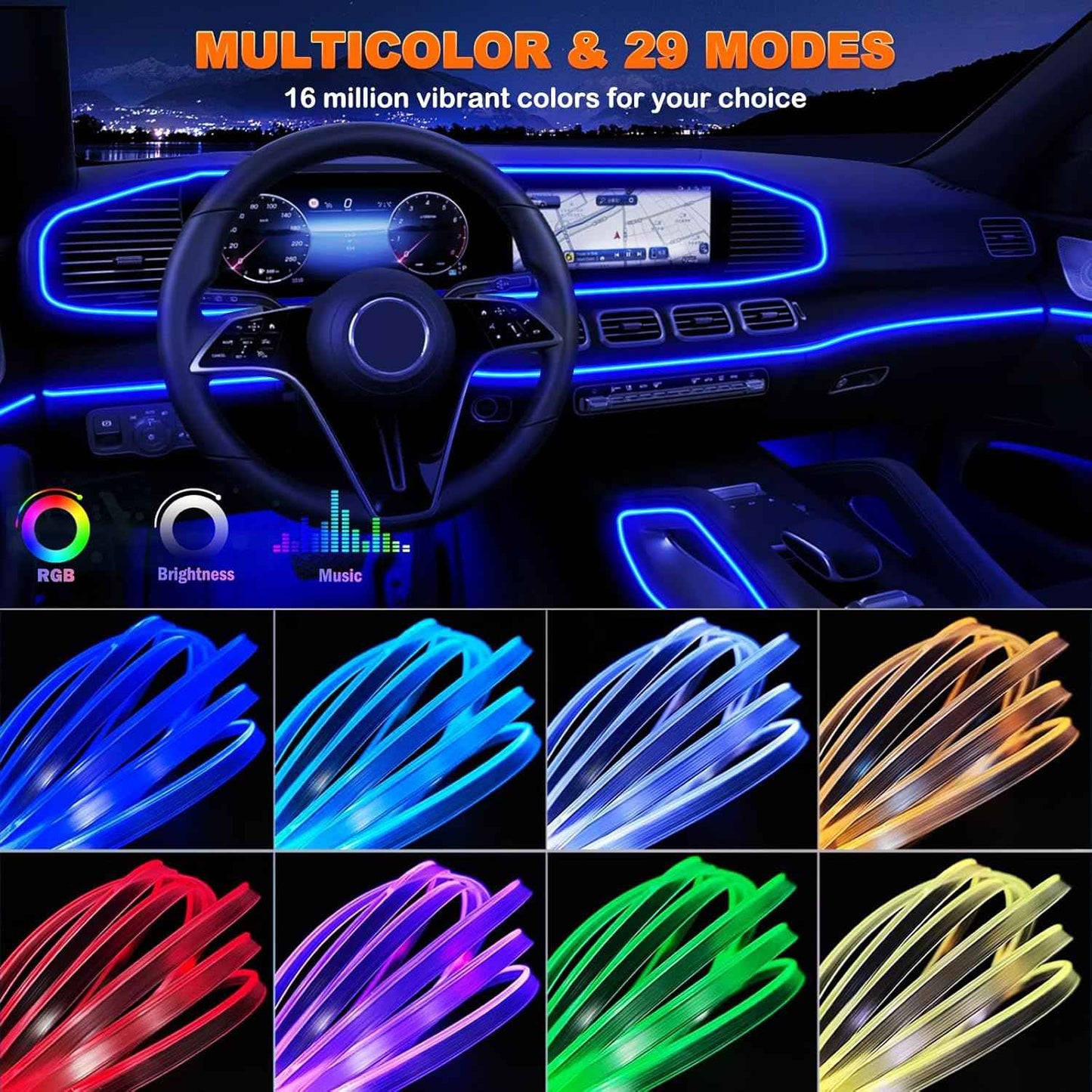 Lotus Lantern Fiber Optic LED Strip – Home Theater and Man Cave Ambient Backlighting, 16M Color Music Sync
