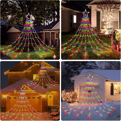 BlcTec Waterfall Christmas Lights – Family-Safe Yard and Playroom Décor with Cool-Running LEDs and Timer