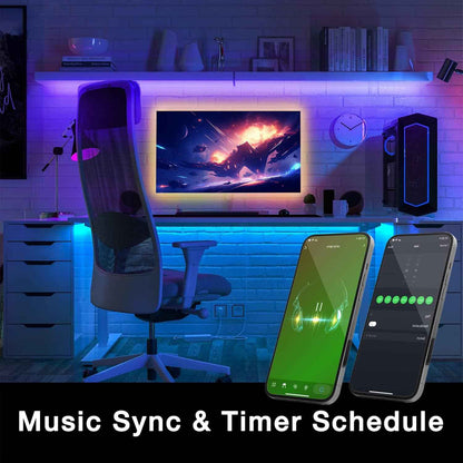 DAYBETTER WiFi LED Strip Lights – Behind TV Backlight & Shelf Accent Lighting, Alexa Compatible RGB Decor