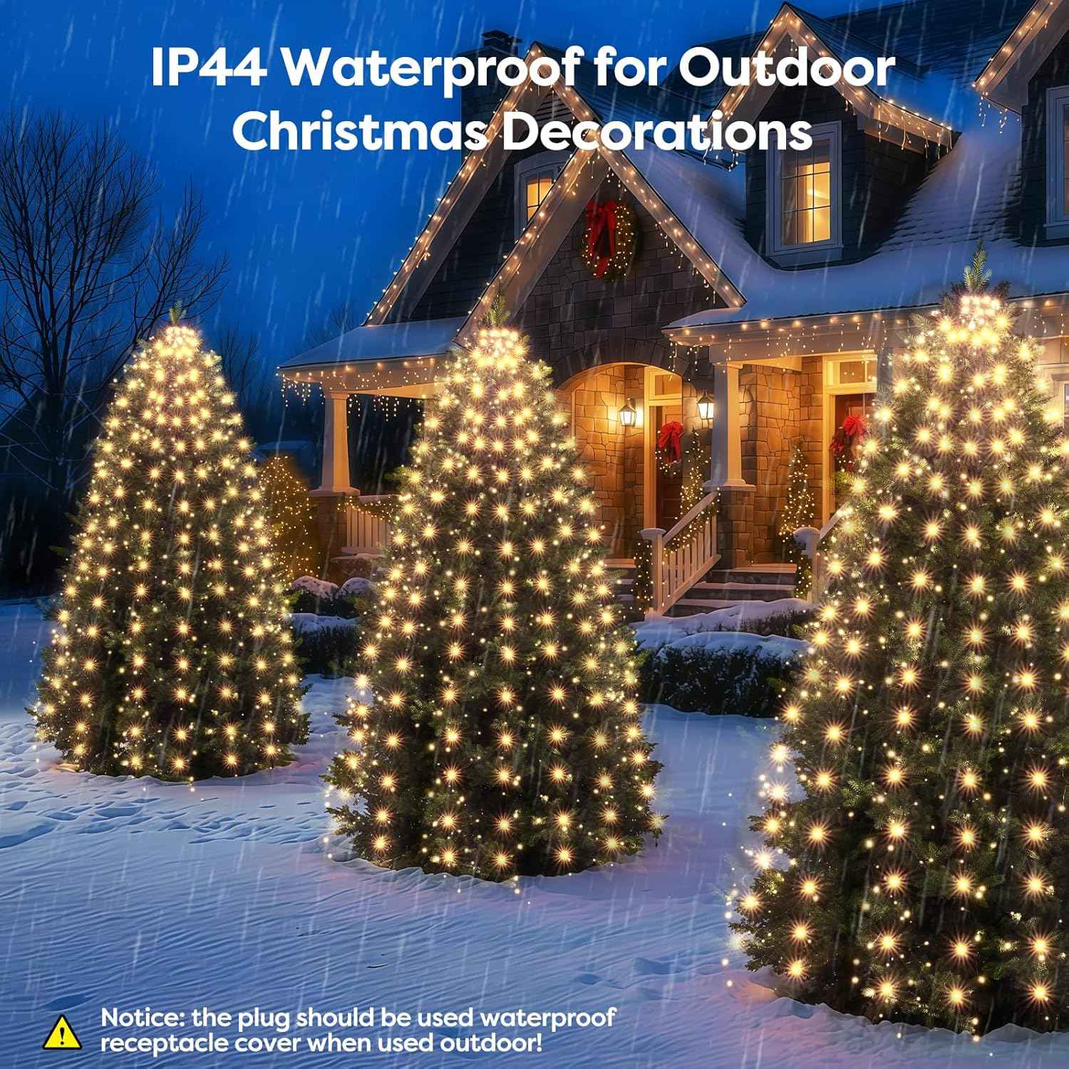 Lumary Christmas Tree Lights Single Warm White Tone – Clean Uncluttered Holiday Look for Neutral Interiors