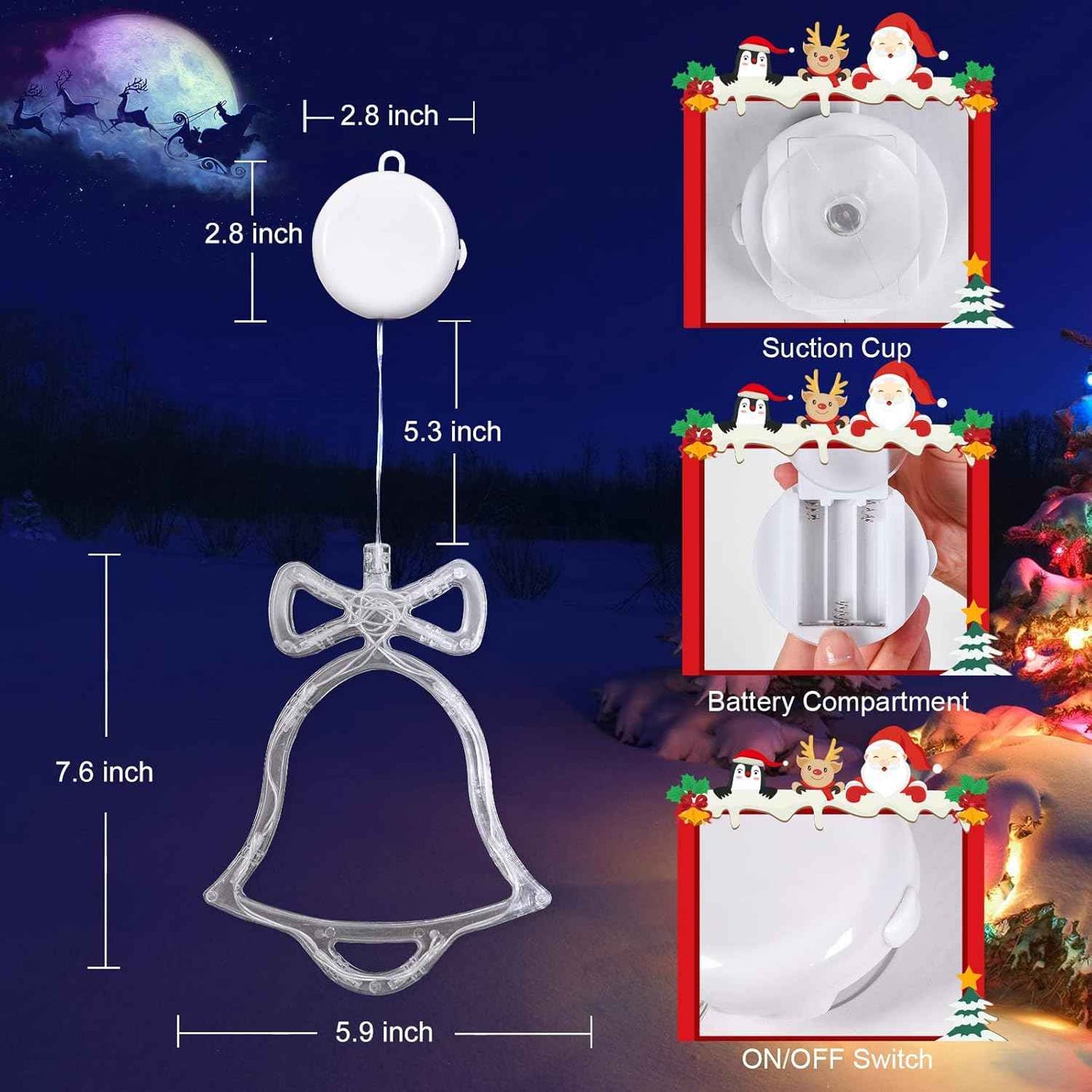 LOLStar Christmas Window Lights – 3-Pack Holiday Decor for Living Room Windows and Cozy Indoor Ambiance