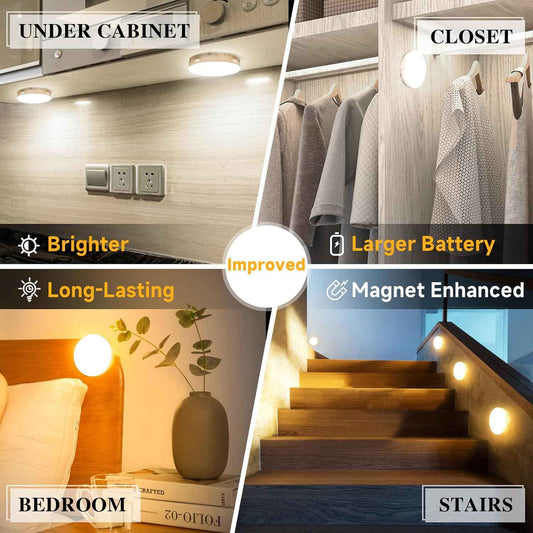 LUMI LIVING Compact Motion Sensor Puck – Clean Stick-On Light for Uncluttered Closet and Under-Cabinet Spaces