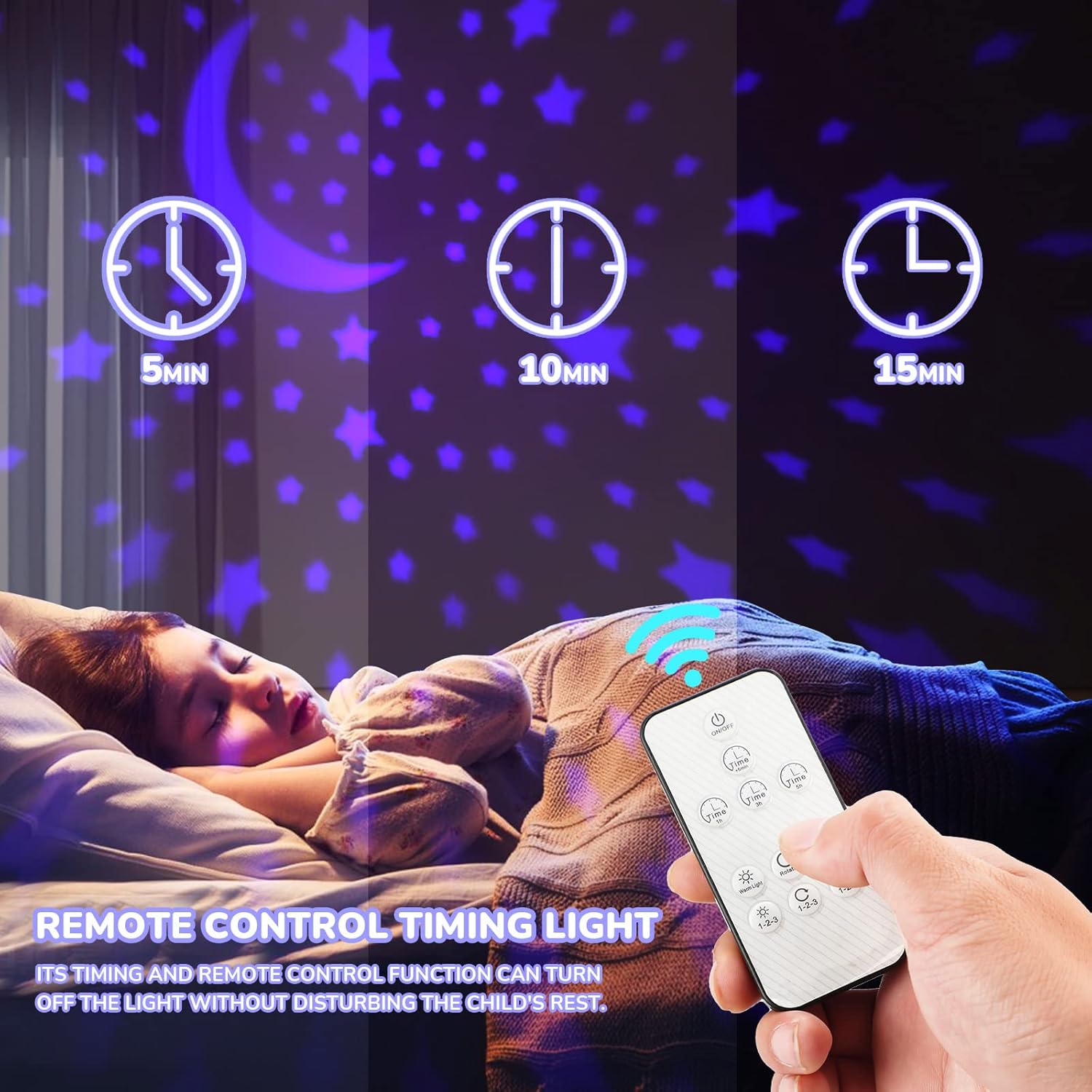 built-in white noise function combined with soft-glow night light