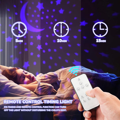 built-in white noise function combined with soft-glow night light