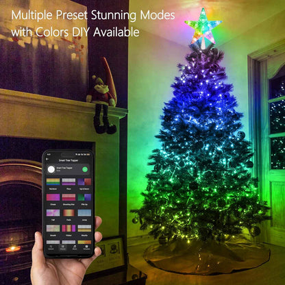 Brizled Flameless LED Star Tree Topper – Smokeless, Heat-Free Holiday Lighting for Homes with Pets and Children