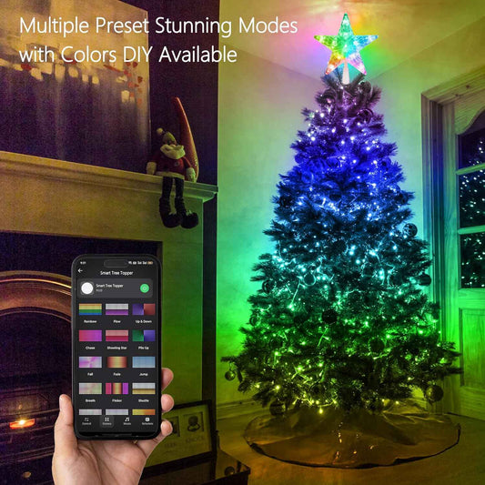 Brizled Flameless LED Star Tree Topper – Smokeless, Heat-Free Holiday Lighting for Homes with Pets and Children
