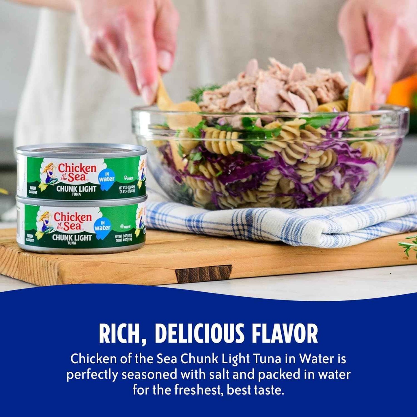 Chicken of the Sea Wild Caught Chunk Light Tuna – Quick Protein for Office Desk Pantry and Meal Prep