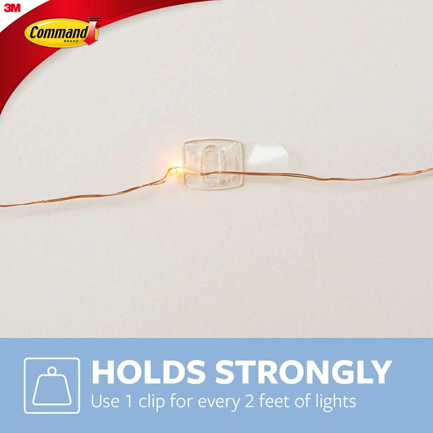 Command Invisible Clips for Clutter-Free Walls – Clean Adhesive Solution for String Lights and Photos