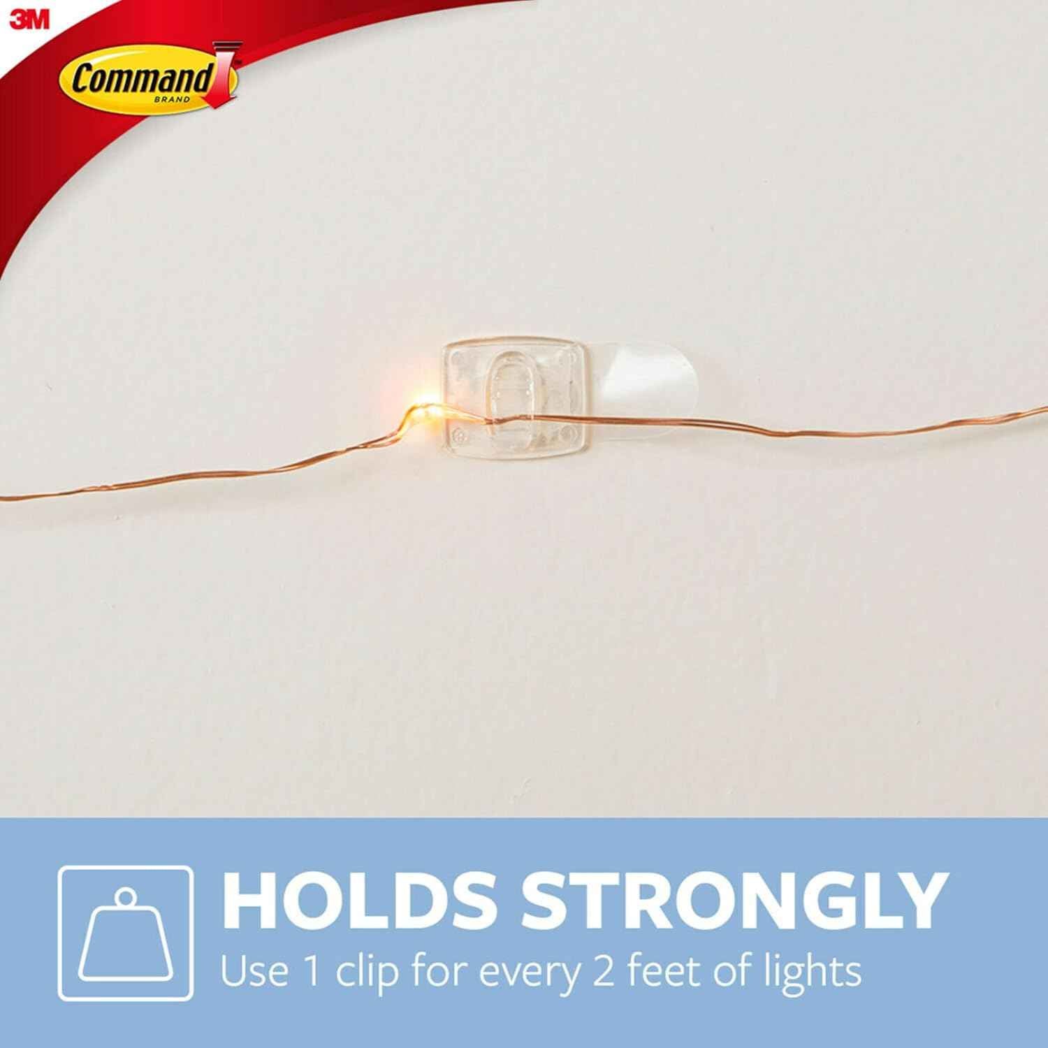 Command Invisible Clips for Clutter-Free Walls – Clean Adhesive Solution for String Lights and Photos