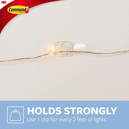 Command Invisible Clips for Clutter-Free Walls – Clean Adhesive Solution for String Lights and Photos
