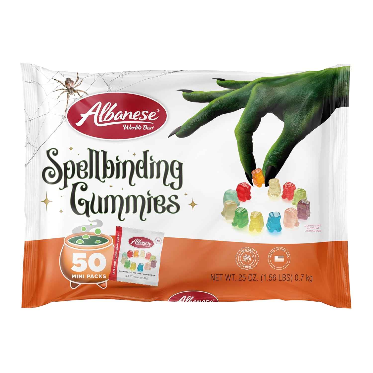 Albanese World's Best Spellbinding Gummi Bear Cubs Bulk Bags – Gluten Free Fat Free Trick or Treat Handouts for Children