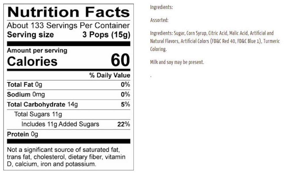 bulk packaging format (12.4 x 9.6 x 4.9 inches) suited to candy bowl replenishment