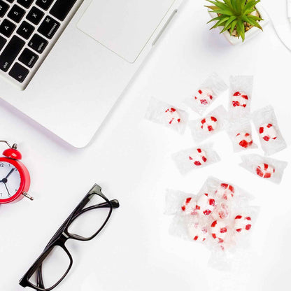 Soft Peppermint Puff Mints - After-Dinner Breath Freshener for Mindful Eating, Real Cane Sugar Individually Wrapped